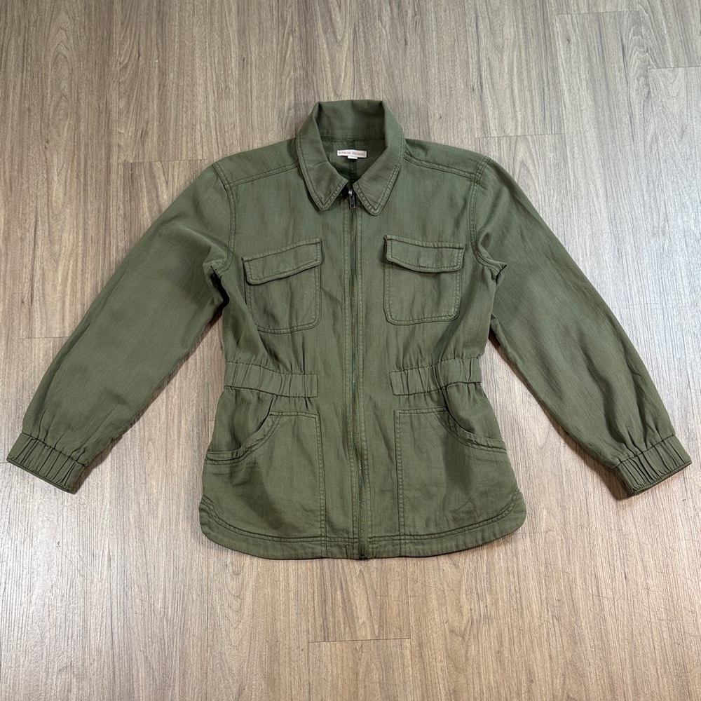 Knox Rose Utility Jacket in Army Green 100% Cotton, Size M